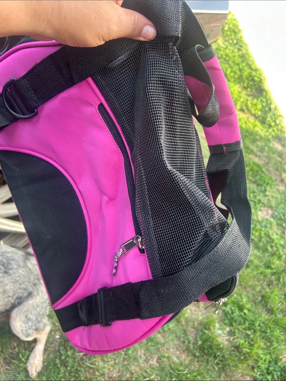 Versatile Pink Small Pet Carrier Bag with Padded Strap